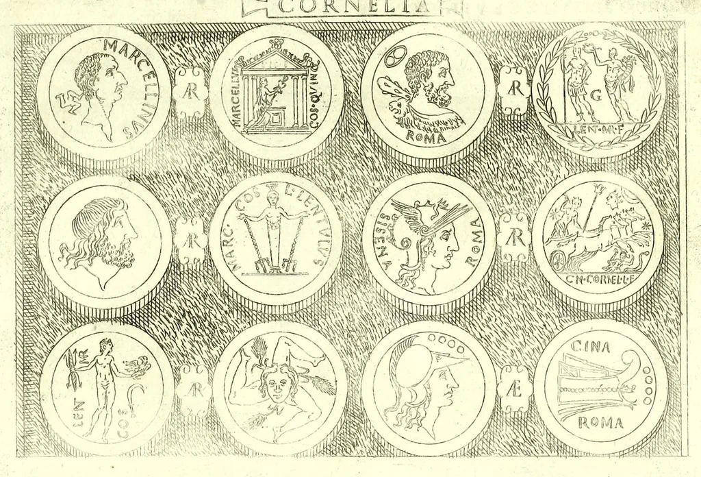 An illustration from Familiae romanae qvae reperivntvr in antiqvis nvmismatibvs ab vrbe condita ad tempora divi Avgusti : ex bibliotheca Fvlvi Vrsini : adivnctis familiis xxx ex libro Antoni Avgvstini ep. illerdensis, 1577, leaf 87