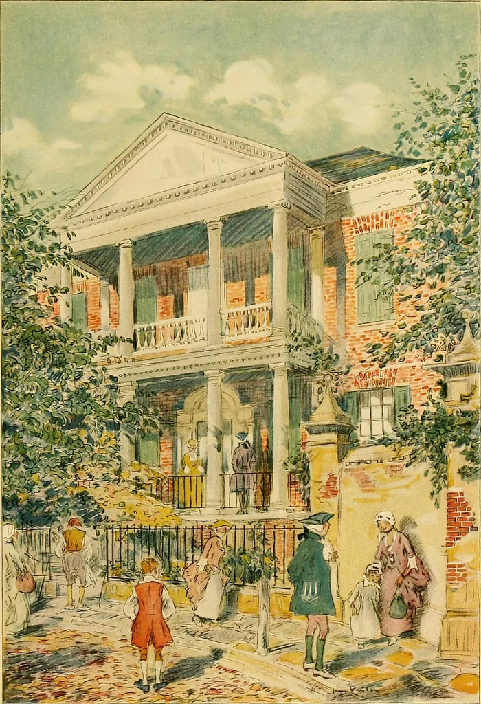 An illustration from Famous colonial houses, 1921, leaf 181