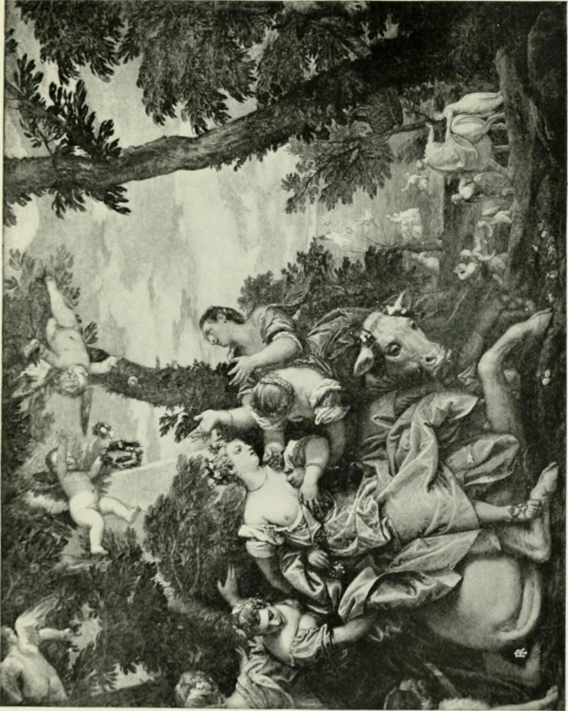 An illustration from Famous paintings as seen and described by famous writers / edited and translated by Esther Singleton, 1909, leaf 286