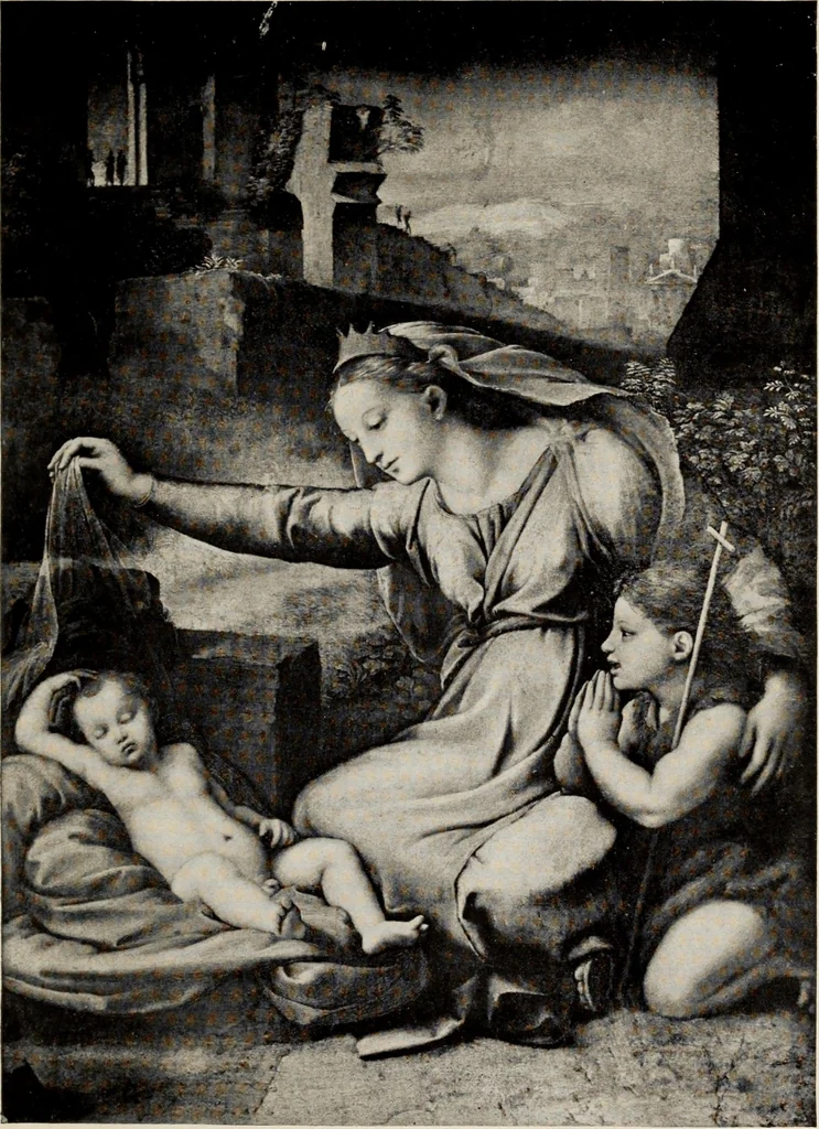 An illustration from Famous paintings as seen and described by famous writers, 1907, leaf 266