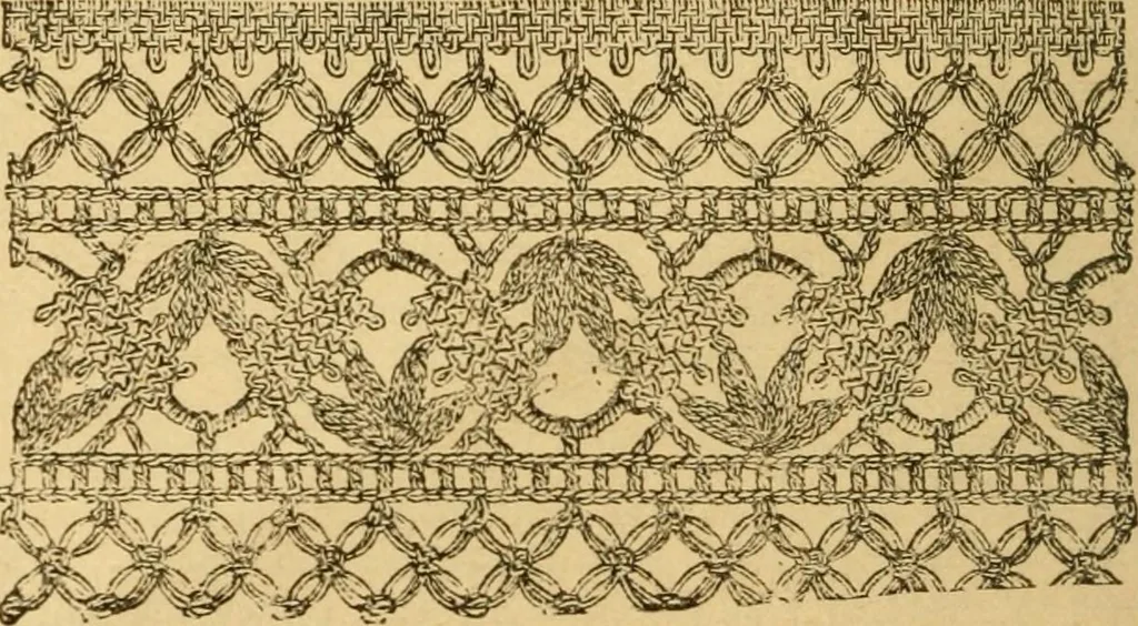 An illustration from Fancy braid and crochet book, 1885, leaf 12