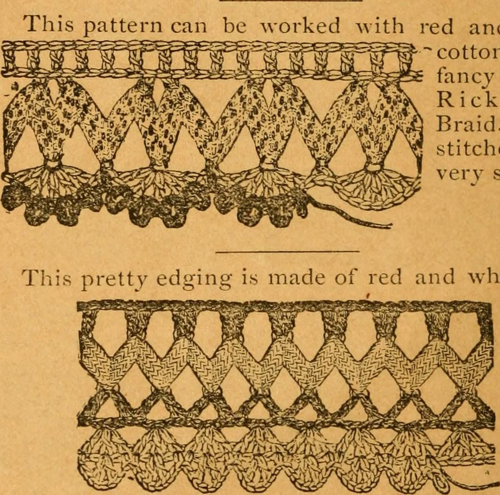 An illustration from Fancy braid and crochet book, 1885, leaf 18