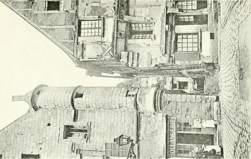An illustration from Farm houses, manor houses, minor chateaux and small churches : from the eleventh to the sixteenth centuries, in Normandy, Brittany and other parts of France, 1917, leaf 100