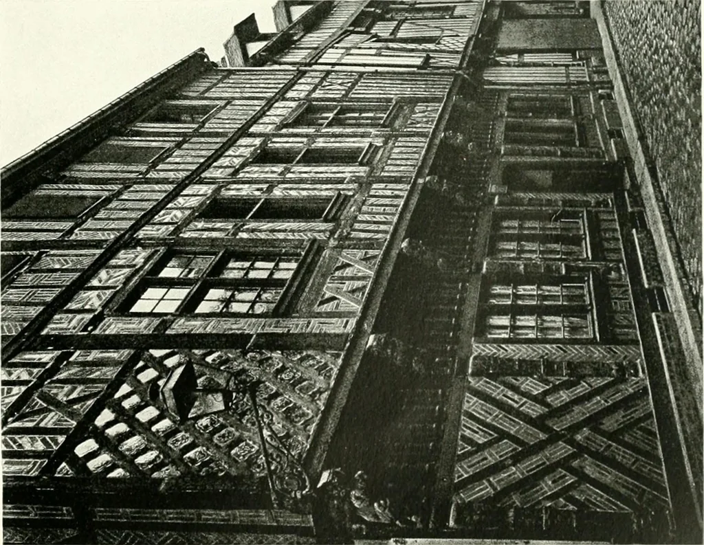 An illustration from Farm houses, manor houses, minor chateaux and small churches : from the eleventh to the sixteenth centuries, in Normandy, Brittany and other parts of France, 1917, leaf 106