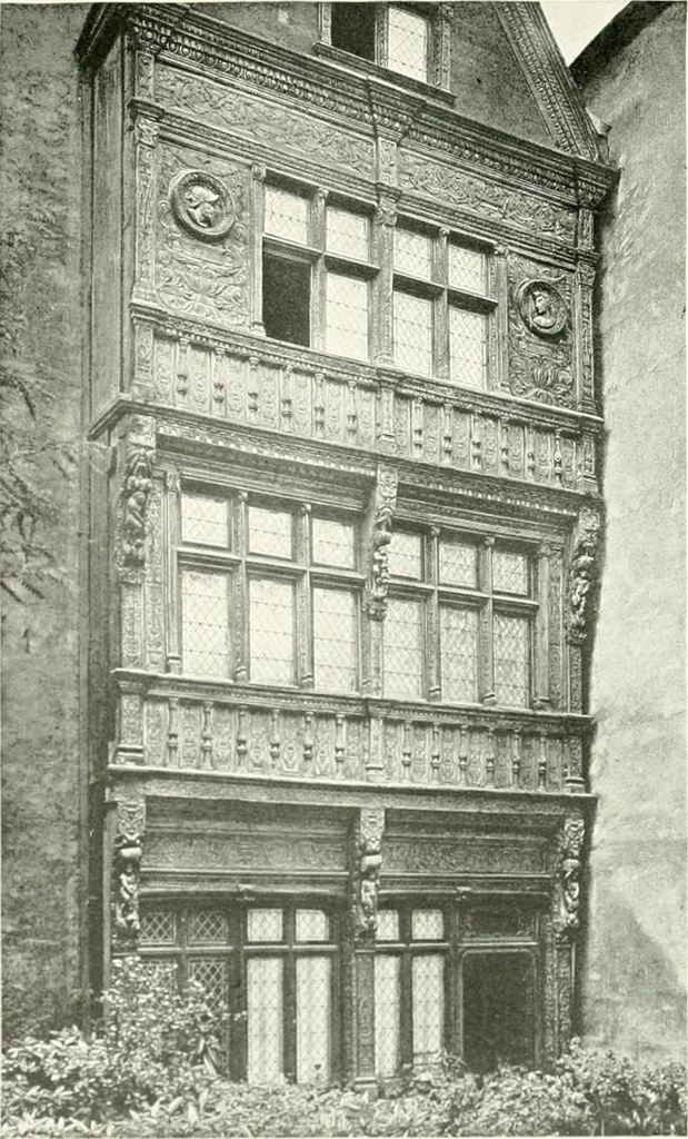 An illustration from Farm houses, manor houses, minor chateaux and small churches : from the eleventh to the sixteenth centuries, in Normandy, Brittany and other parts of France, 1917, leaf 130