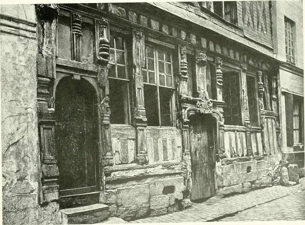 An illustration from Farm houses, manor houses, minor chateaux and small churches : from the eleventh to the sixteenth centuries, in Normandy, Brittany and other parts of France, 1917, leaf 140