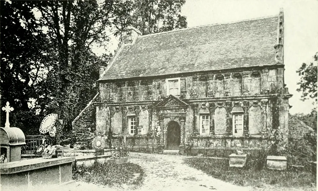 An illustration from Farm houses, manor houses, minor chateaux and small churches : from the eleventh to the sixteenth centuries, in Normandy, Brittany and other parts of France, 1917, leaf 168