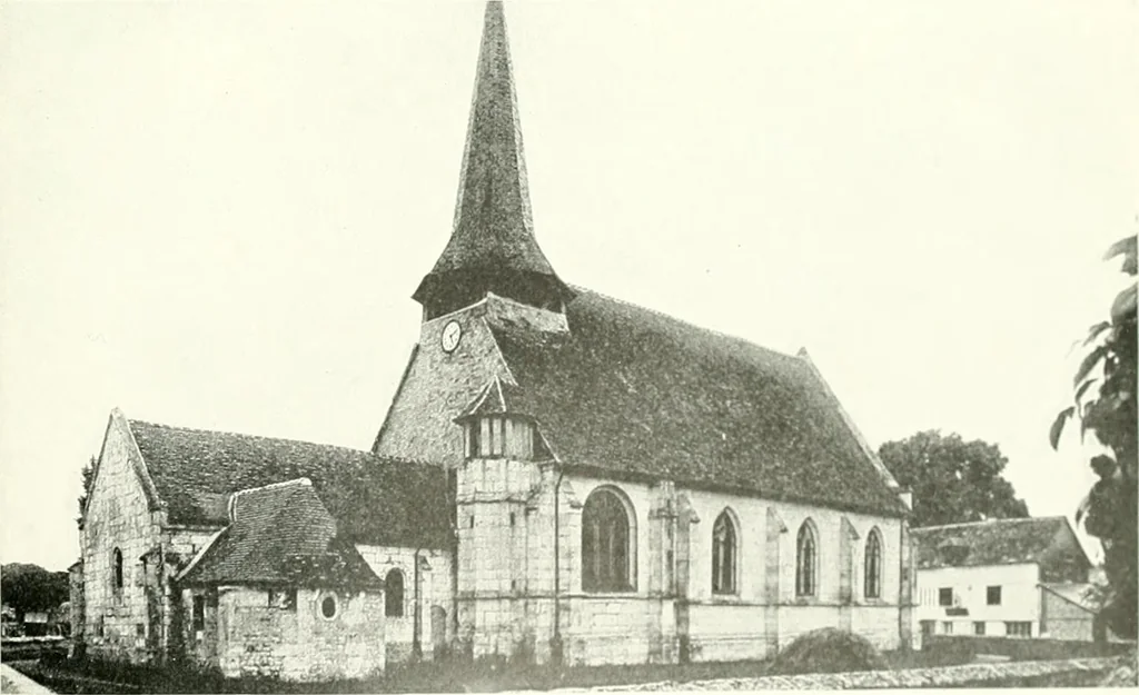 An illustration from Farm houses, manor houses, minor chateaux and small churches : from the eleventh to the sixteenth centuries, in Normandy, Brittany and other parts of France, 1917, leaf 180