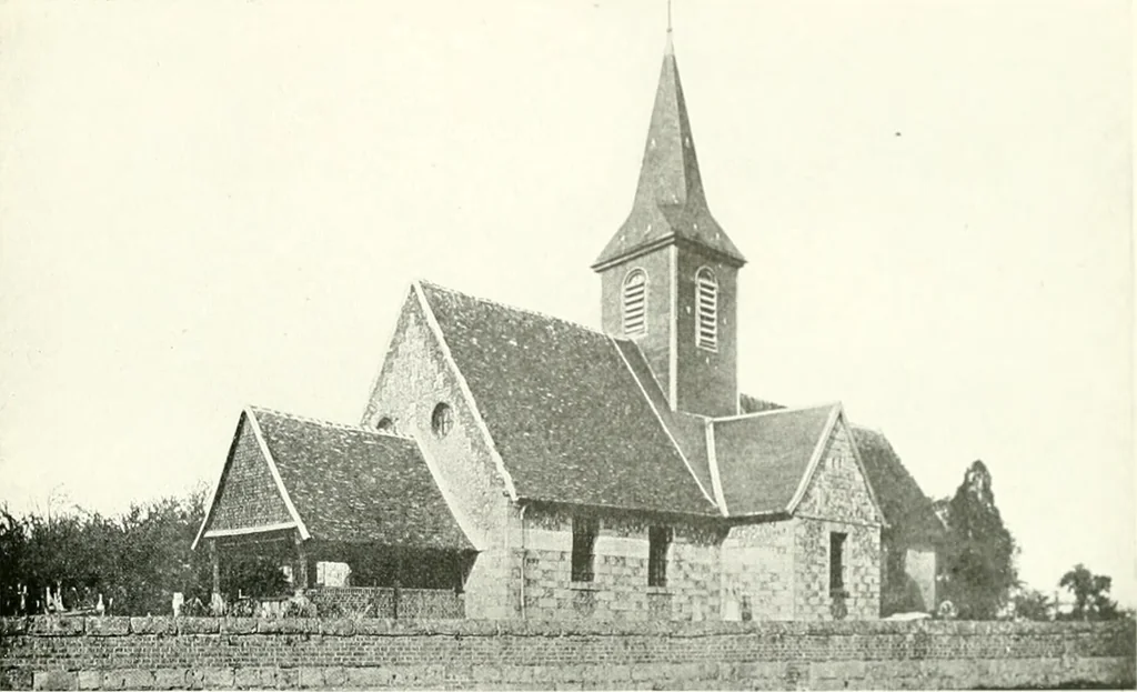 An illustration from Farm houses, manor houses, minor chateaux and small churches : from the eleventh to the sixteenth centuries, in Normandy, Brittany and other parts of France, 1917, leaf 182