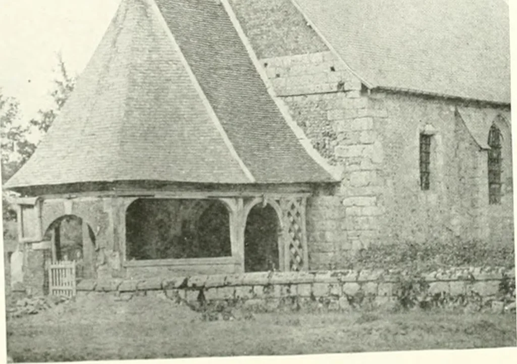 An illustration from Farm houses, manor houses, minor chateaux and small churches : from the eleventh to the sixteenth centuries, in Normandy, Brittany and other parts of France, 1917, leaf 190