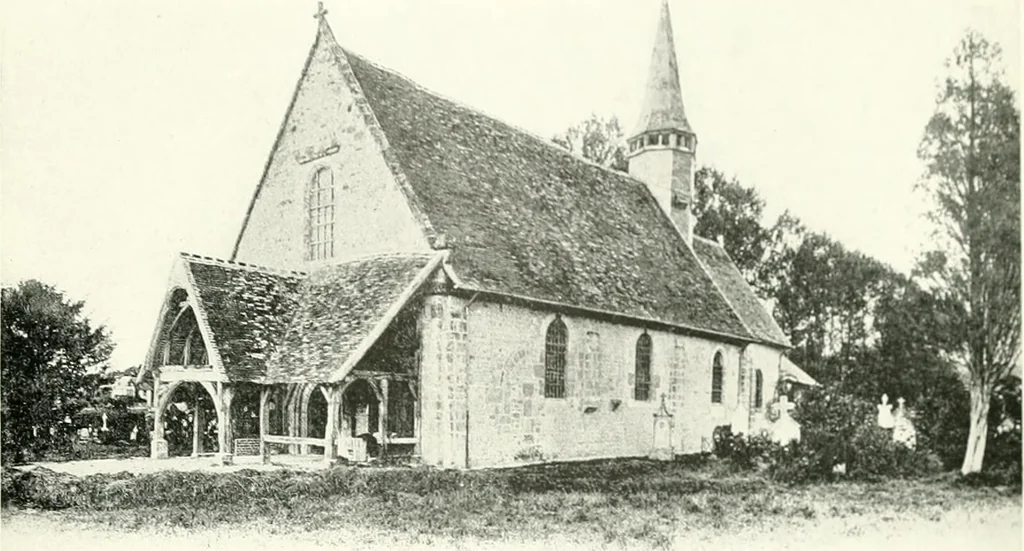 An illustration from Farm houses, manor houses, minor chateaux and small churches : from the eleventh to the sixteenth centuries, in Normandy, Brittany and other parts of France, 1917, leaf 198