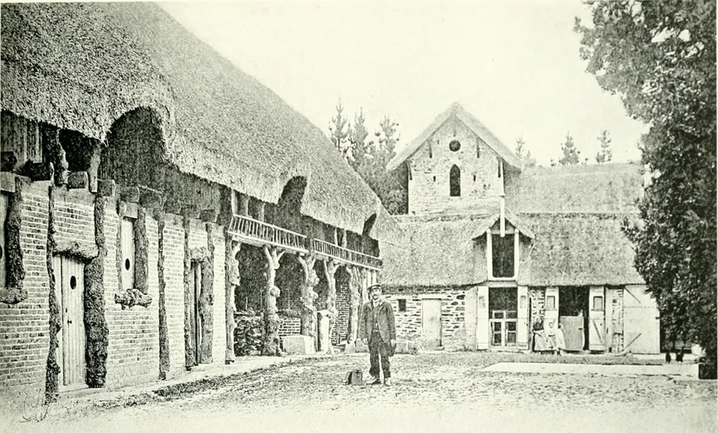 An illustration from Farm houses, manor houses, minor chateaux and small churches : from the eleventh to the sixteenth centuries, in Normandy, Brittany and other parts of France, 1917, leaf 34