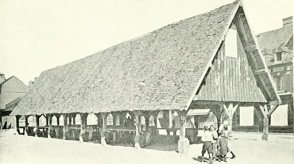 An illustration from Farm houses, manor houses, minor chateaux and small churches : from the eleventh to the sixteenth centuries, in Normandy, Brittany and other parts of France, 1917, leaf 44