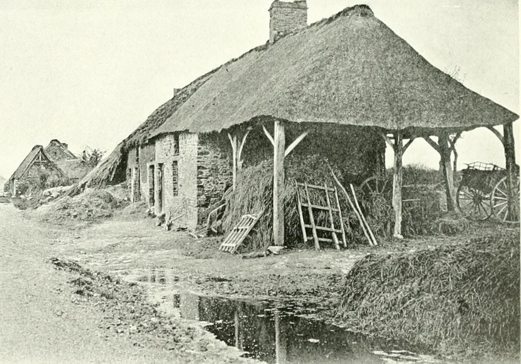 An illustration from Farm houses, manor houses, minor chateaux and small churches : from the eleventh to the sixteenth centuries, in Normandy, Brittany and other parts of France, 1917, leaf 44