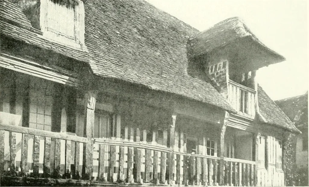 An illustration from Farm houses, manor houses, minor chateaux and small churches : from the eleventh to the sixteenth centuries, in Normandy, Brittany and other parts of France, 1917, leaf 50