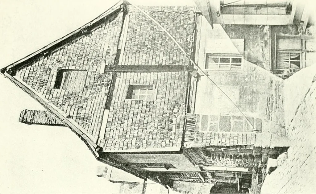 An illustration from Farm houses, manor houses, minor chateaux and small churches : from the eleventh to the sixteenth centuries, in Normandy, Brittany and other parts of France, 1917, leaf 66