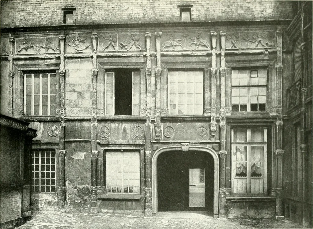 An illustration from Farm houses, manor houses, minor chateaux and small churches : from the eleventh to the sixteenth centuries, in Normandy, Brittany and other parts of France, 1917, leaf 70