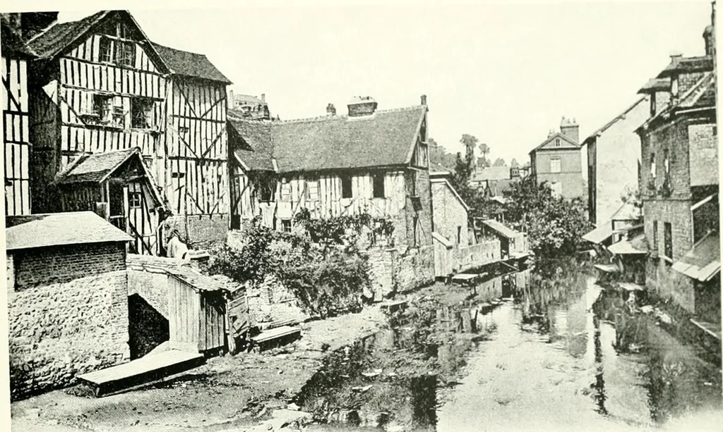 An illustration from Farm houses, manor houses, minor chateaux and small churches : from the eleventh to the sixteenth centuries, in Normandy, Brittany and other parts of France, 1917, leaf 90