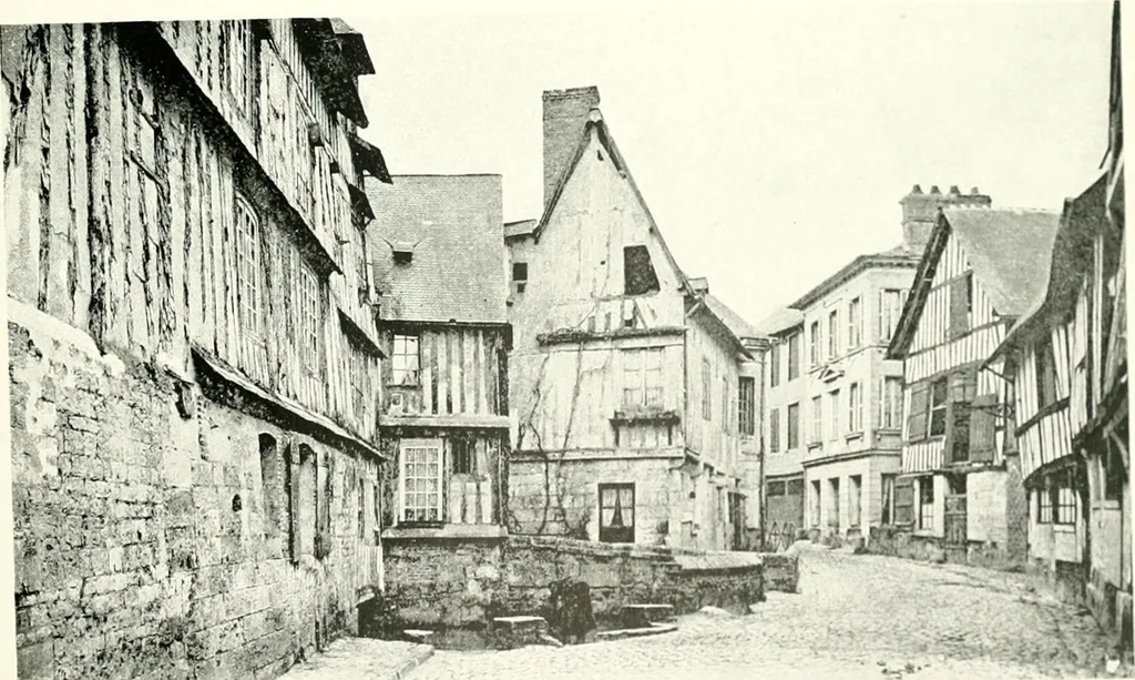 An illustration from Farm houses, manor houses, minor chateaux and small churches : from the eleventh to the sixteenth centuries, in Normandy, Brittany and other parts of France, 1917, leaf 90