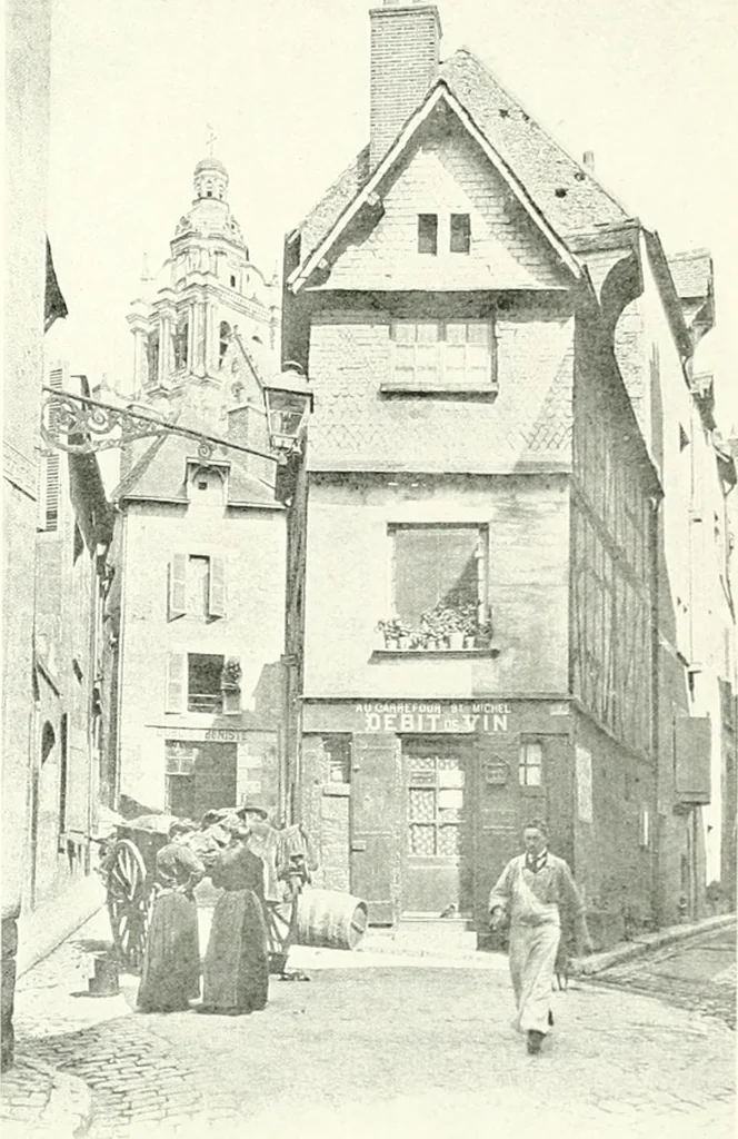 An illustration from Farm houses, manor houses, minor chateaux and small churches : from the eleventh to the sixteenth centuries, in Normandy, Brittany and other parts of France, 1917, leaf 96