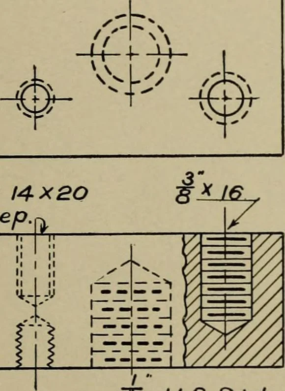 An illustration from Farm mechanics and drawing, 1911, leaf 13