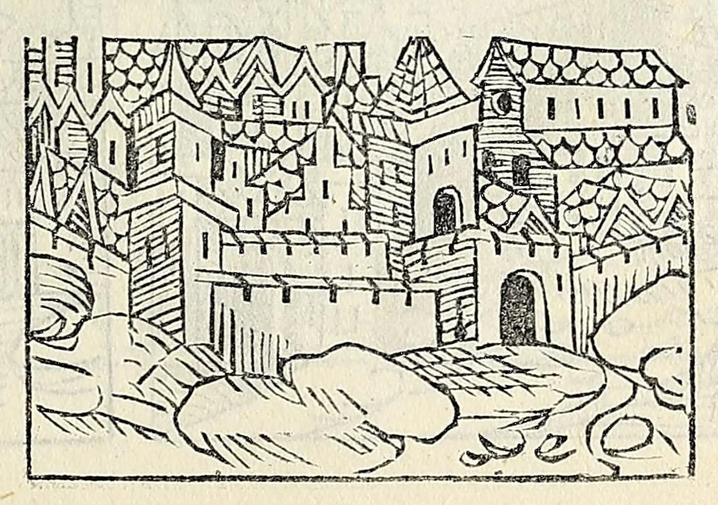 An illustration from Fasciculus temporum omnes antiquorum cronicas co[m]plectens incipit foeliciter, leaf 145