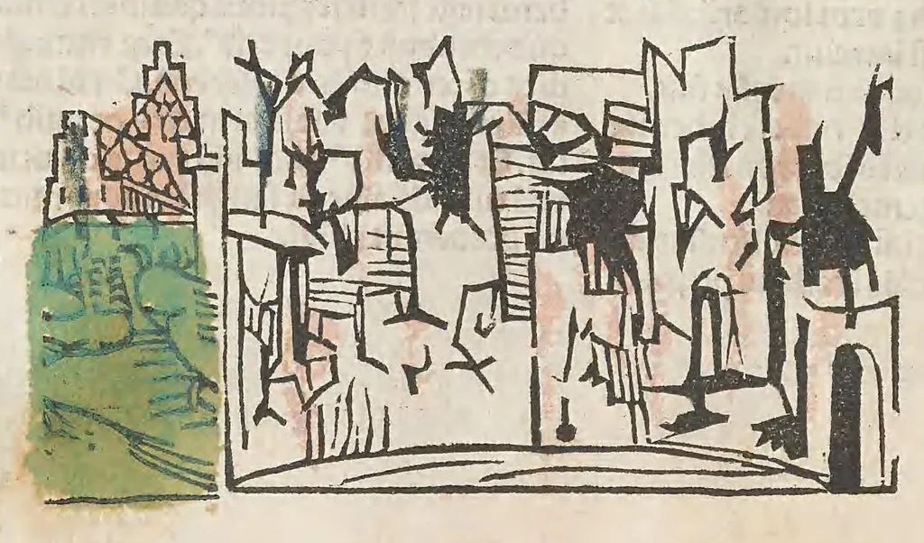 An illustration from Fasciculus temporu[m] omnes antiquo[rum] chronicas strictim complectens felici numine incipit, leaf 100