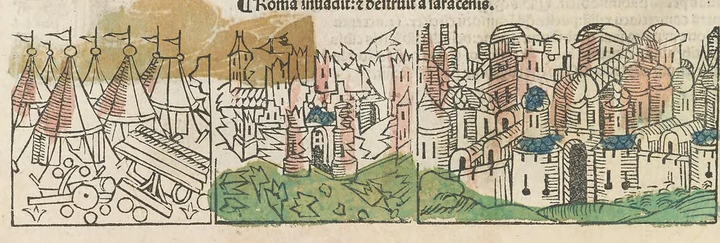 An illustration from Fasciculus temporu[m] omnes antiquo[rum] chronicas strictim complectens felici numine incipit, leaf 116