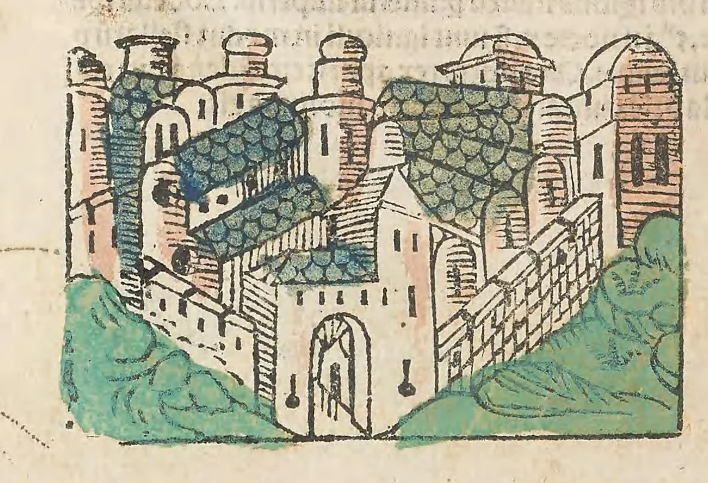 An illustration from Fasciculus temporu[m] omnes antiquo[rum] chronicas strictim complectens felici numine incipit, leaf 120