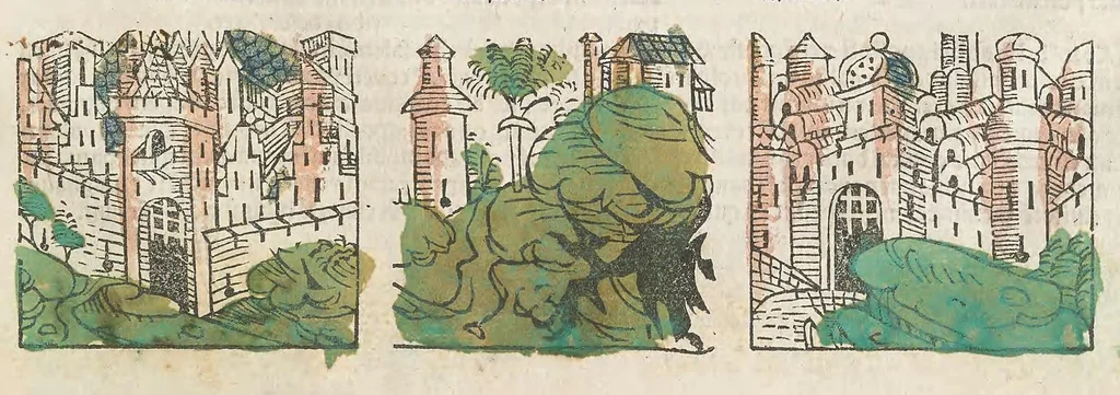 An illustration from Fasciculus temporu[m] omnes antiquo[rum] chronicas strictim complectens felici numine incipit, leaf 121