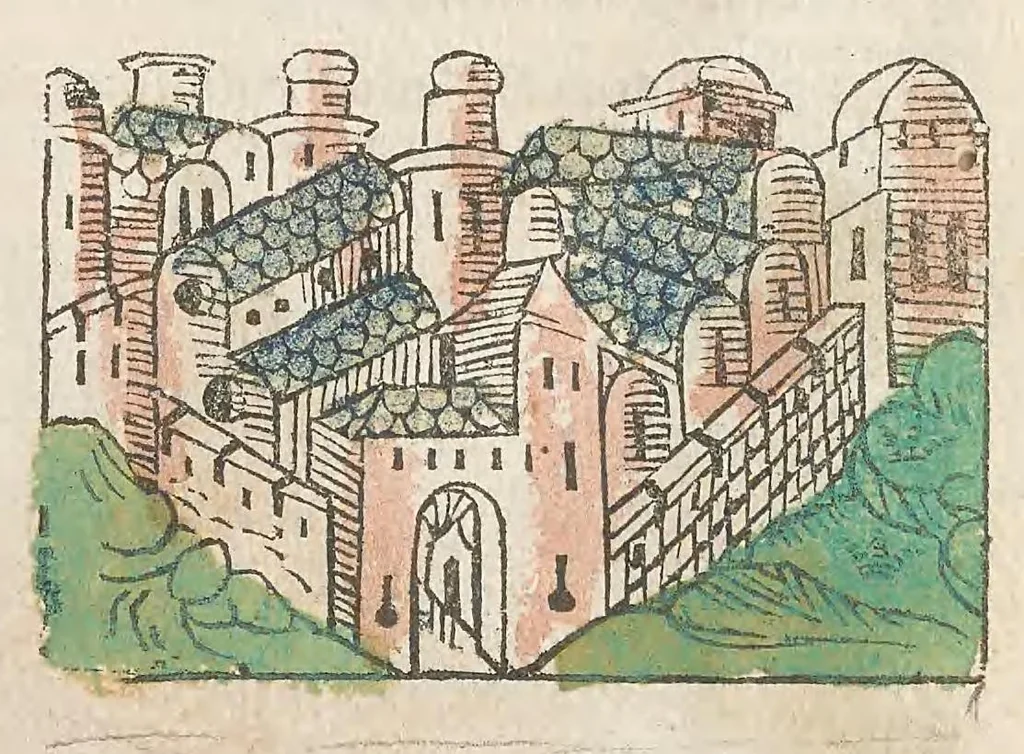 An illustration from Fasciculus temporu[m] omnes antiquo[rum] chronicas strictim complectens felici numine incipit, leaf 143