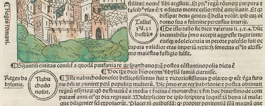 An illustration from Fasciculus temporu[m] omnes antiquo[rum] chronicas strictim complectens felici numine incipit, leaf 48