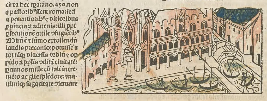 An illustration from Fasciculus temporu[m] omnes antiquo[rum] chronicas strictim complectens felici numine incipit, leaf 94