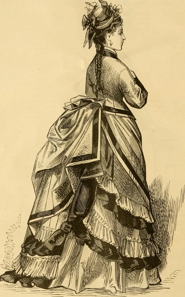 An illustration from Fashion book : novelties, costumes, mantles, millinery, etc., 1874, leaf 11