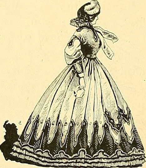 An illustration from Fashion in Paris; the various phases of feminine taste and aesthetics from 1797 to 1897, 1898, leaf 12