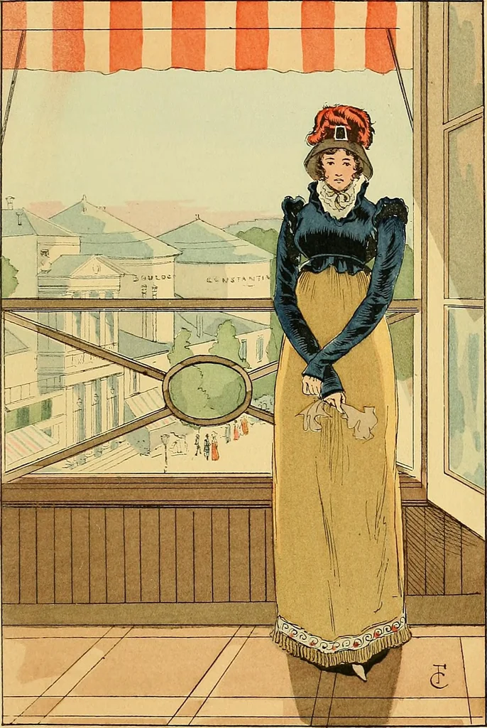 An illustration from Fashion in Paris; the various phases of feminine taste and aesthetics from 1797 to 1897, 1898, leaf 123