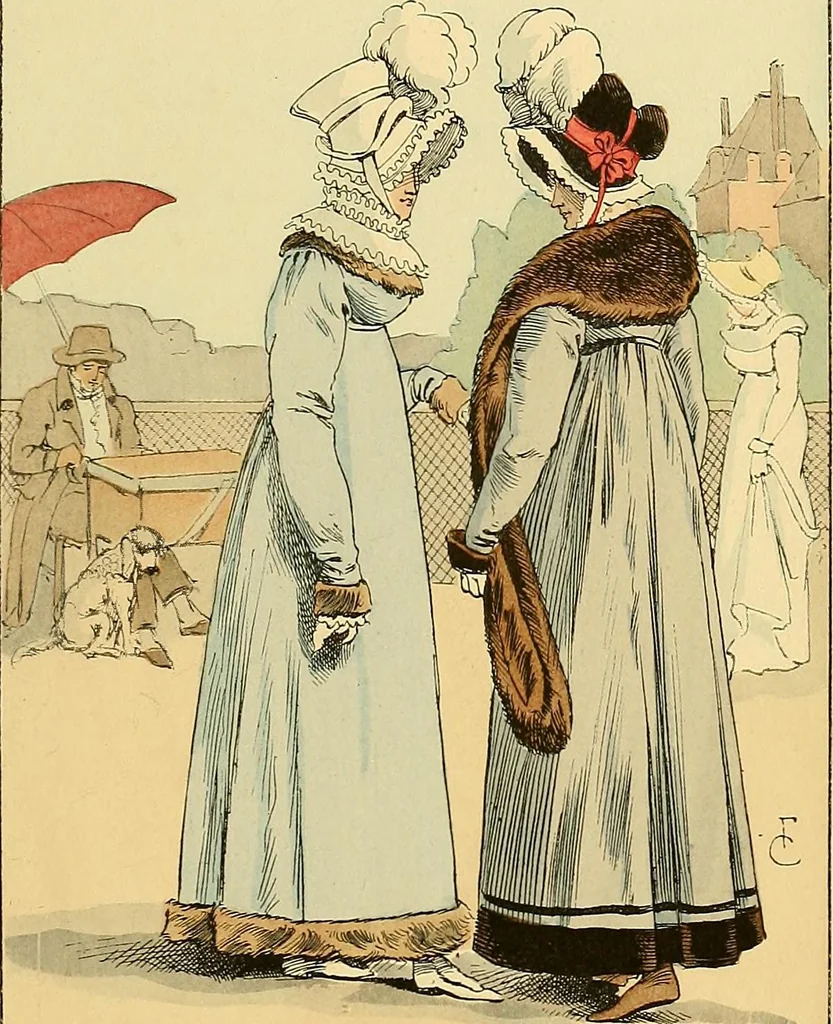 An illustration from Fashion in Paris; the various phases of feminine taste and aesthetics from 1797 to 1897, 1898, leaf 145