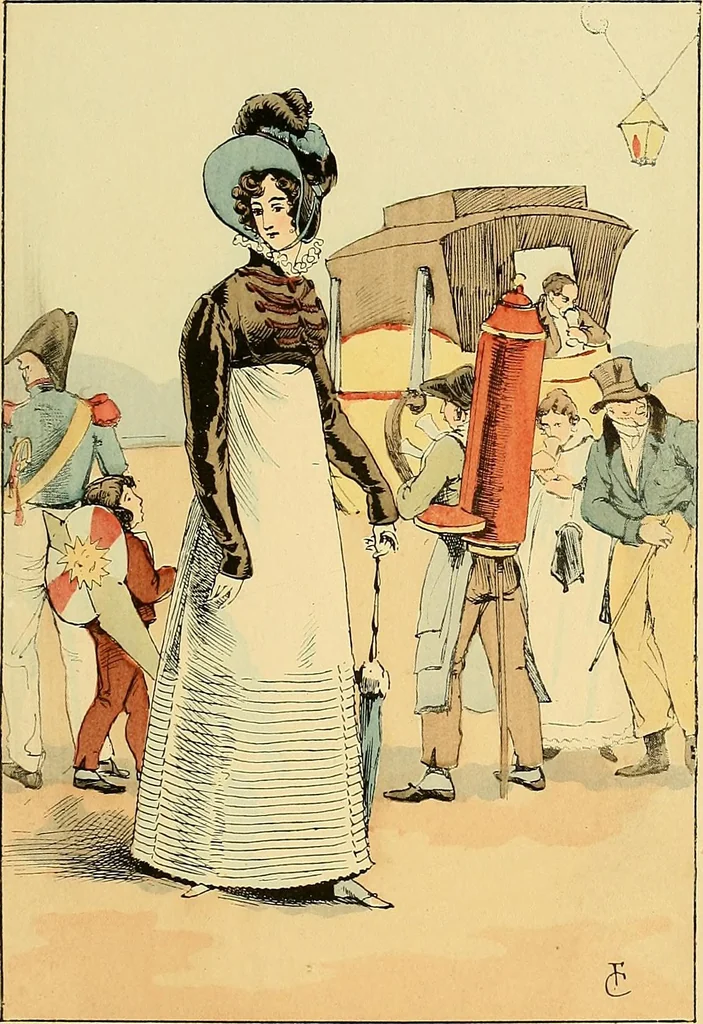 An illustration from Fashion in Paris; the various phases of feminine taste and aesthetics from 1797 to 1897, 1898, leaf 147