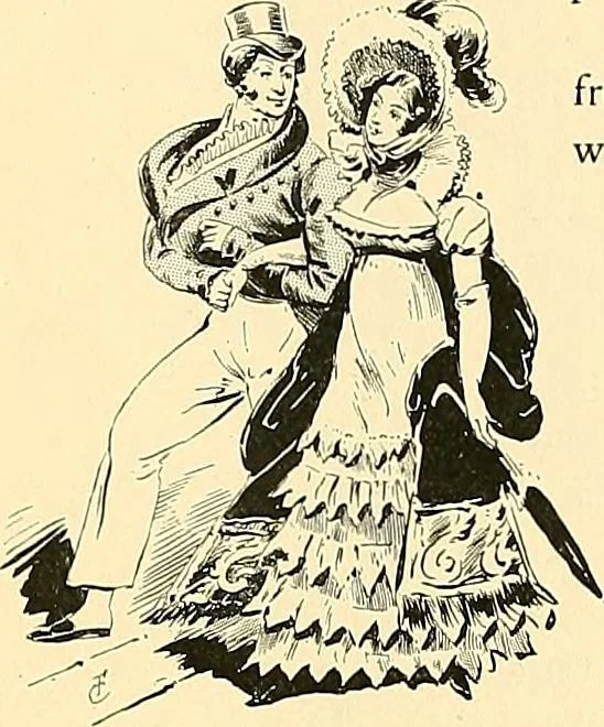 An illustration from Fashion in Paris; the various phases of feminine taste and aesthetics from 1797 to 1897, 1898, leaf 172