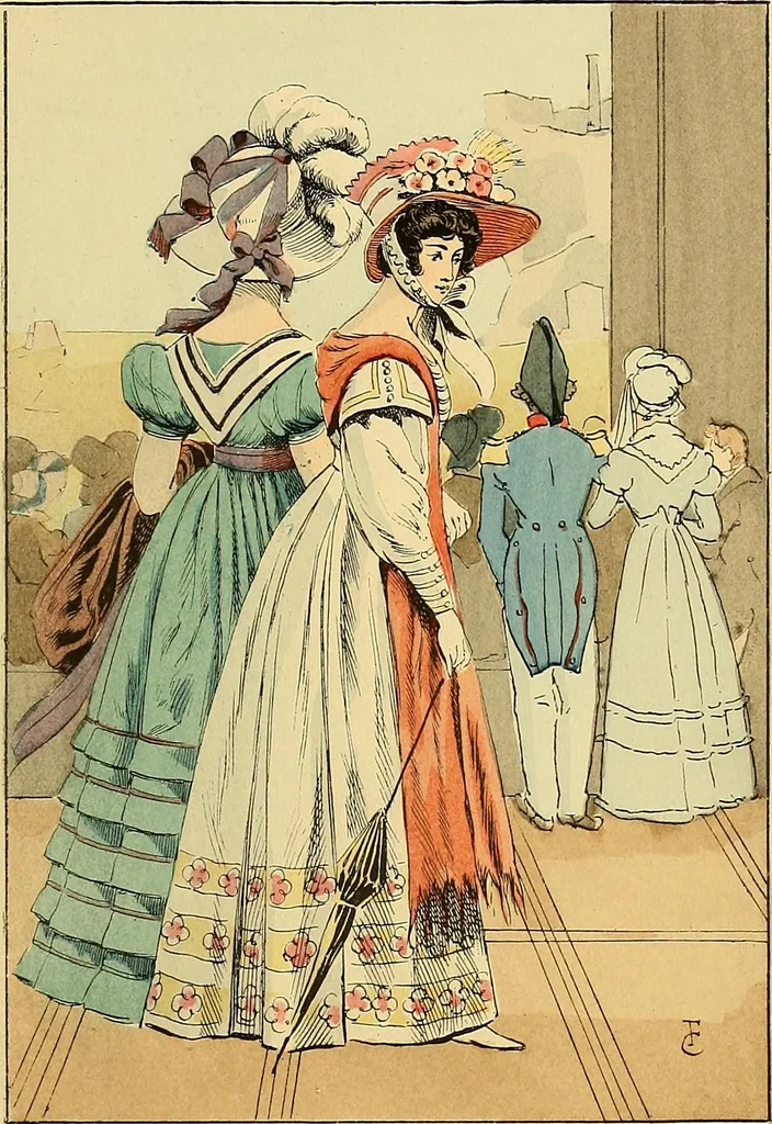 An illustration from Fashion in Paris; the various phases of feminine taste and aesthetics from 1797 to 1897, 1898, leaf 173