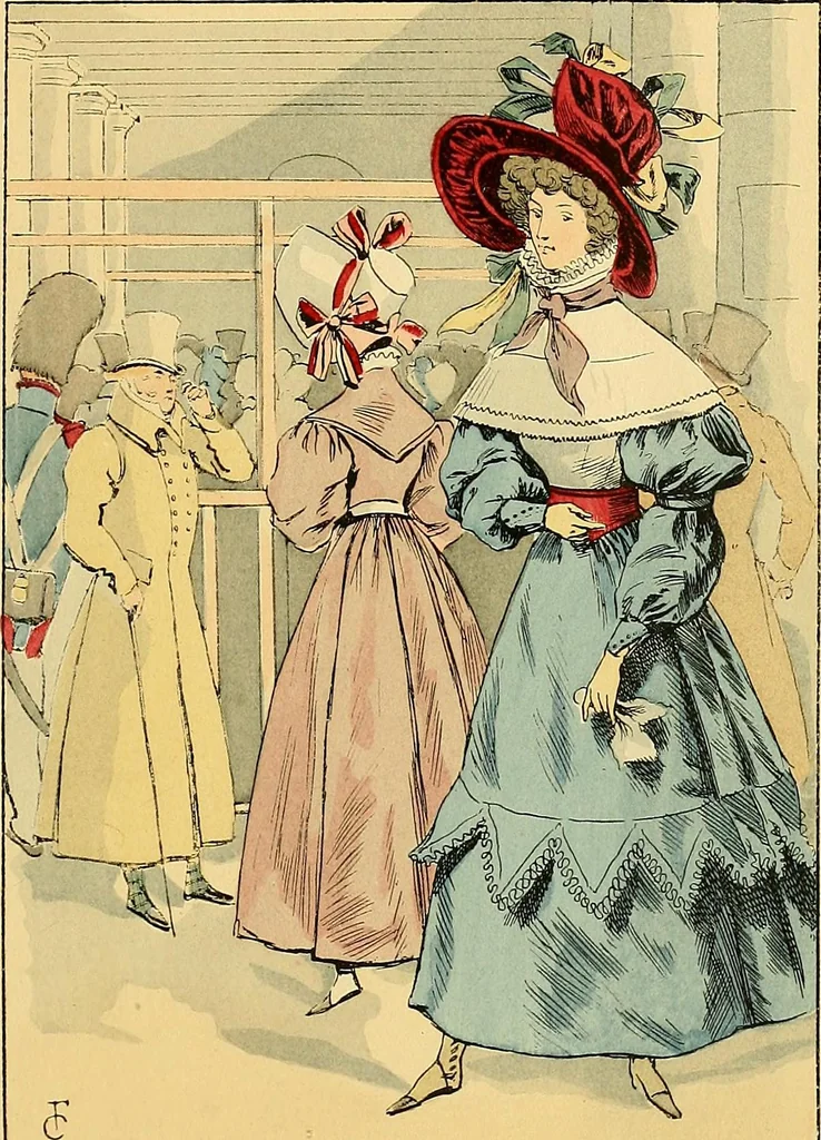 An illustration from Fashion in Paris; the various phases of feminine taste and aesthetics from 1797 to 1897, 1898, leaf 179