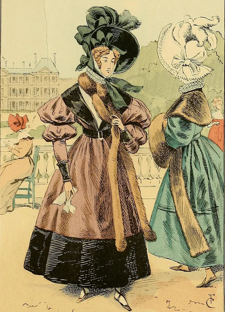 An illustration from Fashion in Paris; the various phases of feminine taste and aesthetics from 1797 to 1897, 1898, leaf 181