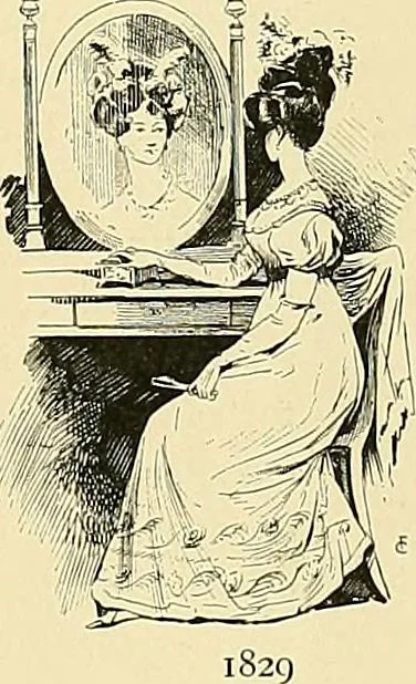 An illustration from Fashion in Paris; the various phases of feminine taste and aesthetics from 1797 to 1897, 1898, leaf 193