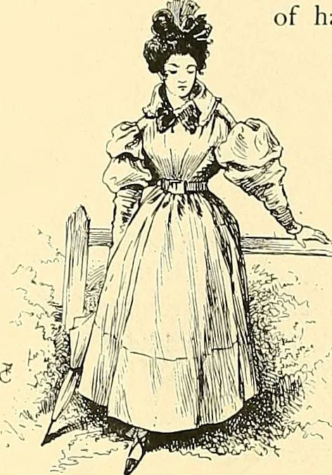 An illustration from Fashion in Paris; the various phases of feminine taste and aesthetics from 1797 to 1897, 1898, leaf 194
