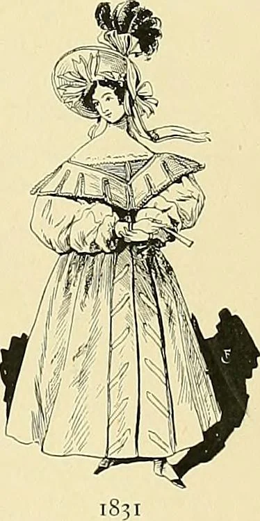 An illustration from Fashion in Paris; the various phases of feminine taste and aesthetics from 1797 to 1897, 1898, leaf 195