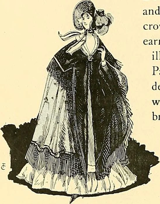 An illustration from Fashion in Paris; the various phases of feminine taste and aesthetics from 1797 to 1897, 1898, leaf 210