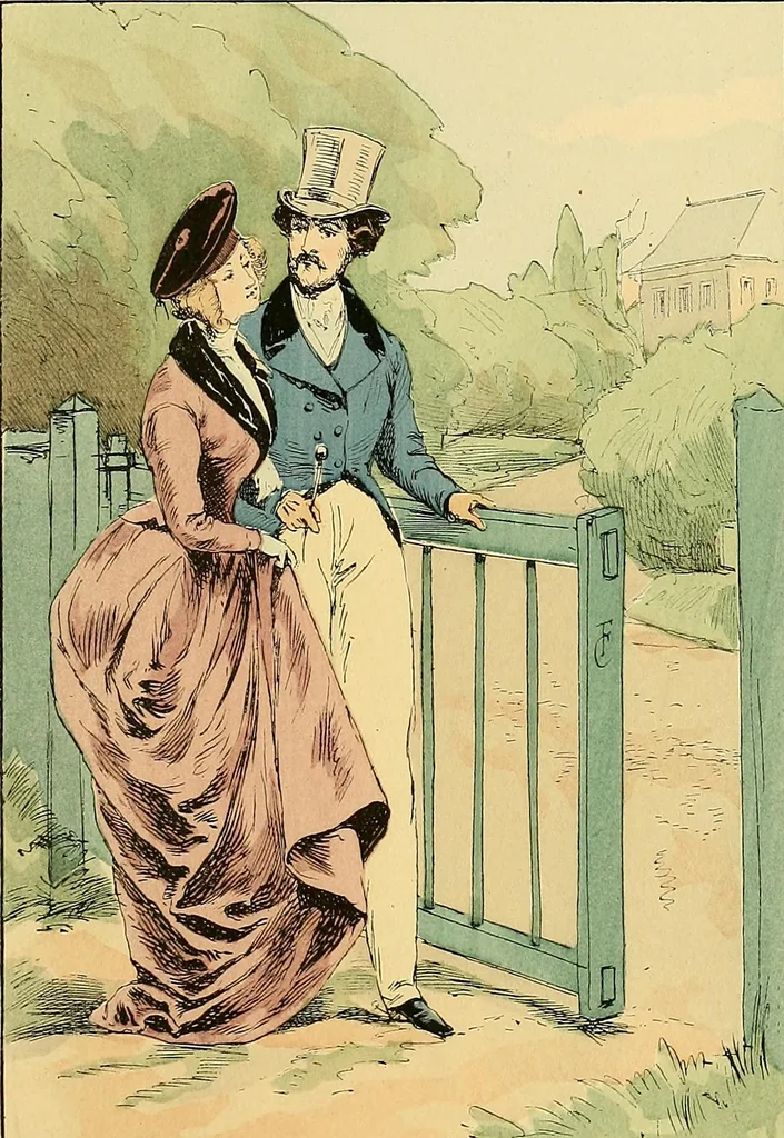An illustration from Fashion in Paris; the various phases of feminine taste and aesthetics from 1797 to 1897, 1898, leaf 211
