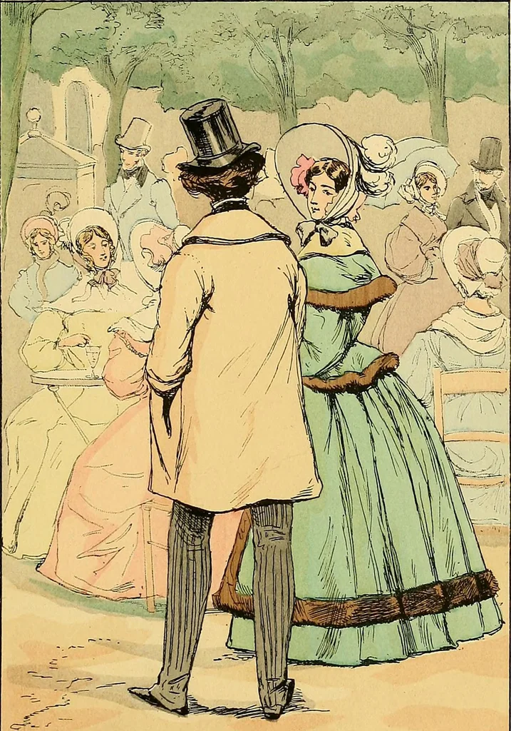 An illustration from Fashion in Paris; the various phases of feminine taste and aesthetics from 1797 to 1897, 1898, leaf 213