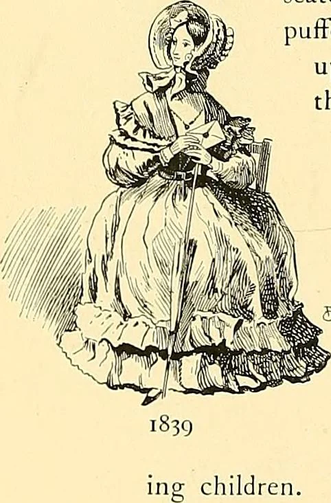 An illustration from Fashion in Paris; the various phases of feminine taste and aesthetics from 1797 to 1897, 1898, leaf 216