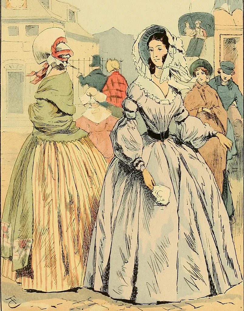 An illustration from Fashion in Paris; the various phases of feminine taste and aesthetics from 1797 to 1897, 1898, leaf 219